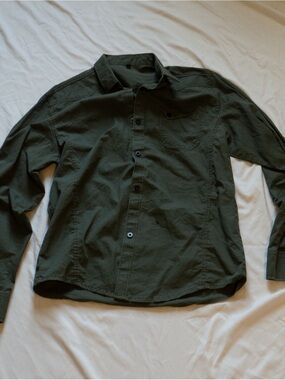 Olive Green Button-Up Shirt